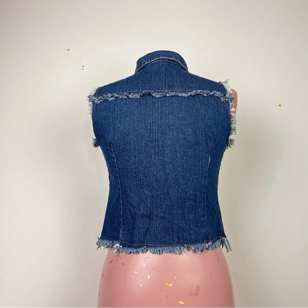 Vintage Big Time Denim Vest with Frayed Edges - Picture 4 of 8